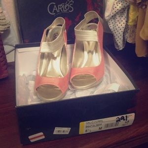 Carlos Santa pink shimmery heels